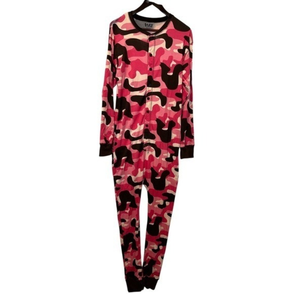 Lazy One Pink Camo‎ Deer Pajamas Women's XL Cotton Cabincore